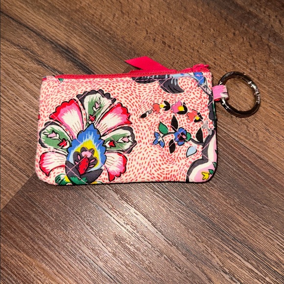 Vera Bradley Mandala Floral Zip ID Case Wallet Key Ring - Picture 3 of 6